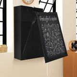 COSTWAY Table Murale Rabattable Pliable avec Etagère Intégrée et Tableau Noir en MDF 75 x 15,8 x 60,1CM Gain de Place Idéal pour Salon, Salle à Manger, Bureau (Noir)