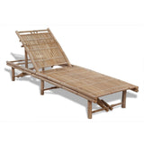 vidaXL Chaise Longue Bambou Transat de Jardin Patio Piscine Balcon Extérieur
