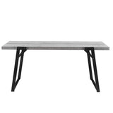 [en.CASA] Table de Manger Table de Salle à Manger Table de Cuisine Table de Bureau ﻿﻿﻿﻿﻿180cm x 80cm x 77cm MDF furniert et Acier revêtu par Poudre Effet béton