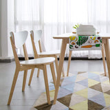 Chaise scandinave HUIQISolid Bois Chaise De Chaise Nordic Dossier Chaise Ordinateur Conférence Loisirs Chaise Tabouret Blanc 79 * 45CM fauteuil patchwork