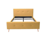 Mobilier Deco Lit scandinave en Tissu Jaune avec sommier140 x 190 cm ZIKO