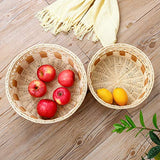 Rotin tissé Panier de Stockage, Corbeille de Fruits Snack Panier Corbeille à Pain, utilisé dans la Chambre Bureau Cuisine (Couleur : Natural, Taille : L)