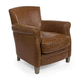 ARREDinITALY Fauteuil Marron Vintage avec revêtement en Similicuir. - Livraison au Plan