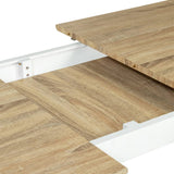 IDMarket - Table scandinave Extensible Inga 160-200 cm Plateau Bois Pieds Blancs