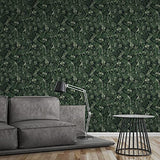 A.S. Création papier peint intissé Greenery papier peint effet jungle papier peint oiseau 10,05 m x 0,53 m vert noir 372101 37210-1