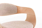 CLP Chaise Design Retro Kingston Tissu I Chaise de Salle à Manger Scandinave Accoudoir Ergonomique I Assise et Dossier Rembourrés I Couleur: Nature/crème