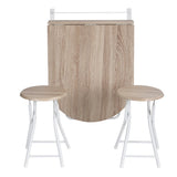 Table en bois à rabat rectangulaire Innovareds Sagittarius, pour la cuisine, la salle à manger, le bureau, le petit déjeuner et ensemble de tabourets pliants en hêtre