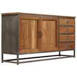 vidaXL Buffet Teck Recyclé et Acier Vaisselier Bahut Commode Rangement