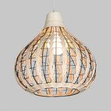 Rotin Lampe Suspendue Suspension Rétro Creative Handwoven Suspensions Réglables Lustre Décoratif Hauteur E27 Restaurant Chambre Salon Café Bar Lampes Suspendues Couloir Magasin,Beige