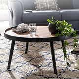 KADIMA DESIGN Table basse autour de 76x76x40 cm Softs brun noir moderne