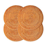 Fait à la main en rotin support de pot, antidérapant, durable, résistant à la chaleur Hot Pads Idéal moderne Home Decor Dessous-de-verre résistant à la chaleur Isolation Tasse Tapis - 20 cm - X4
