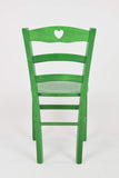 Tommychairs - Set 2 Chaises Cuore pour la Cuisine, Bar et la Salle à Manger, Structure en Bois et Assise en Bois Coleur Aniline Verte