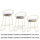 YLCJ Tabouret de Bar Nordique Chaise de Bar en Fer forgé Chaise de Salle à Manger avec Tabouret Haut doré, Chaise de Bar Creuse en Fil de Fer Max. Charge 200kg