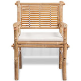 vidaXL Jeu de mobilier de jardin 5 pièces en bambou Ensemble Salon de jardin terrasse