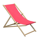 Harbour Housewares Transats pliants en Bois - Traditionnel/Ajustable - Plage/Jardin - Rose - Lot de 2