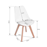 EGGREE Chaises Salle à Manger Scandinaves Lot de 4 Chaises de Cuisine, Rétro Tulip Rembourrée Chaise de Salle de Bureau, Pieds en Bois de Hêtre Massif, Blanc