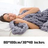 Couverture tricotée Chunky, couvertures en tricot de fil Big Chunky faits à la main, grand câble tricoté, couverture de décor, couverture douce et confortable pour couverture canapé ou canapé de ferme
