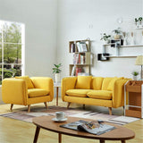 Canapé Paresseux Jambes en bois naturelles démontables de style nordique occasionnel de mode de dos / bras de sofa-lit faciles à se réunir Canapé Pliant Au Sol ( Color : Yellow , Size : Three person )