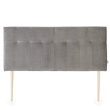 marcKonfort Tête de lit tapissée Napoles 160X100 cm Gris, pour Couchage de 160, Velours, Pieds en Bois, quaincaillerie Incluse
