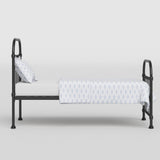 The Original Bed Co. Lit Metal Timolin Cadre de Lit en Fer avec Sommier à Lattes en Bois 90 x 190 cm Noir Satiné