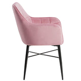 WOLTU 1 Chaise de Salle à Manger Fauteuil de Salon avec Velours Assise métal Pied,Rose BH81rs-1
