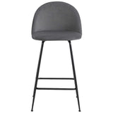 WOLTU 2 Tabourets de Bar Design avec Velours Assise,Tabouret de Cuisine Structure en métal,Gris BH192gr-2
