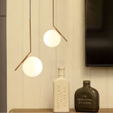 MZStech Moderne Mode Suspension Lampe Fer Verre LED Luminaire Suspension Boule Verre Vec Du Métal Doré (30CM)