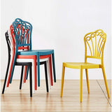 LXQGR Chaise empilable à dossier haut avec accoudoirs, siège en PP et PU de haute qualité, chaise empilable en plein air Bistrot en plein air Restaurant Cafe (Color : Yellow)
