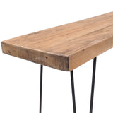 Banc de Table Design décoratif en Bois recyclé avec Armature en métal 50 x 120 cm