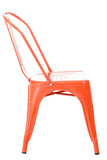 CLP Chaise Empilable en métal Belgrad - Chaise avec Dossier Haut Pieds avec Patins de Protection - Hauteur Assise 46 cm - Chaise de Cuisine Orange