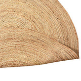 LaLe Living Tapis rond naturel YUVA en toile de jute, rond de 150 cm de diamètre, pour salle à manger, salon, chambre d'enfant, bureau