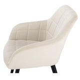 WOLTU 1 pièce Chaise de Salle à Manger Chaise de Cuisine rembourrée en Velours, Pied en métal,Crème Blanc BH93cm-1
