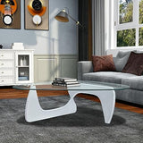 OM-PDD Table Basse Design Salon, Table Basse Transparente Salon, Table Basse Verre Trempé Design Moderne, Table Basse Industrielle, 50x37.5x16in