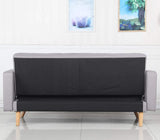 Menzzo Canapé Convertible scandinave Slow Lit, Tissu, Gris Clair, 186 x 75 x 89 cm