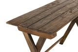MACABANE Table Pliante 120x52cm Mahogagny - Esprit Brocante, 82x16x122