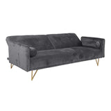 SKLUM Canapé-lit 3 Places en Velours Jehrd Gris Graphite - (Plus de Couleurs)