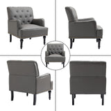 SEPNINE Fauteuil Classique en Cuir synthétique - pour Salon et Chambre - Charge maximale : 150 kg (Gris)