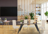 t m c s Tommychairs - Set 4 chaises Chiara Cuisine, Bar et Salle à Manger, Structure en Bois de hêtre peindré en Naturelle, Assise et Dossier rembourrés et revêtus en Tissue Ivoire