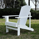 Outsunny Fauteuil de Jardin Adirondack Chaise Longue inclinable en Bois 97L x 73l x 93H cm Blanc