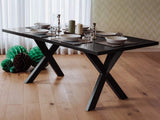 Beliani Table de Salle à Manger - Table de Cuisine - Noir - LISALA