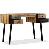 Festnight Bureau Vintage en Bois de Teck de Récupération Massif avec Tiroir 110 x 50 x 76 cm