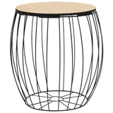 Festnight Tables gigognes Table Basse 3pcs Table de Salon Table Basse Design en Bois Massif Noir en Fer