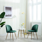 Wahson Chaises Salon en Velours Doux avec Pieds en métal plaqué Or Réglables, Lot de 2 Chaises pour Salon/Chambre à Coucher/Cuisine/Vanity,Vert