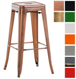 CLP Tabouret De Bar Joshua I Tabouret De Bar Industriel Empilable Et Robuste I Repose-Pied Structure à 4 Pieds Cuivre