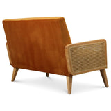 Déco en Ligne - Petit canapé Velours Orange cannage