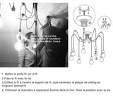Lustre Araignée Rétro et Suspensions de Plafond, Industriel Abat-jour DIY Ajustable Longueur avec 1.8m Fil E27 pour Salon Salle à Manger Maison