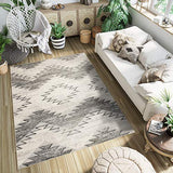 Tapiso Ethno Tapis Salon Chambre Jeunes Crème Gris Motif Ethnique Aztèque Géométrique Zigzags Moucheté Doux 300 x 400 cm