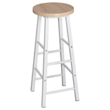 WOLTU BH130hei-2 Lot de 2 Tabourets de Bars Bistrot Structure en Acier Stable et Durable Surface d'assise en MDF, Chêne Clair