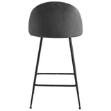 WOLTU 2 Tabourets de Bar Design avec Velours Assise,Tabouret de Cuisine Structure en métal,Gris BH192gr-2