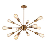 ENCOFT Sputnik Suspension Moderne 12 Lumières E27 Base, Lustre Luminaire en Métal Lampe pour Chambre Cuisine Salle à Manger Restaurant, Or Sans Ampoules